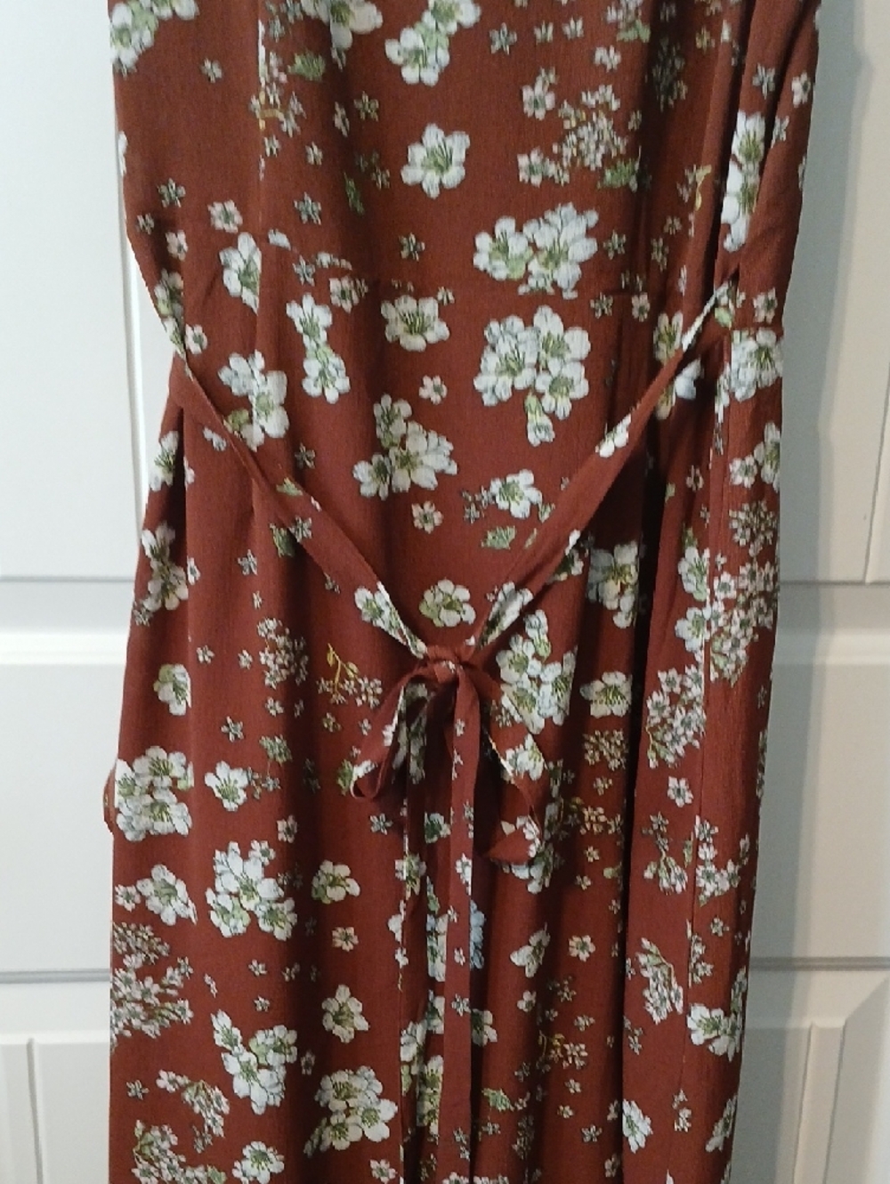 Max Studio Rust Floral Ruffle Maxi Dress - Picture 5 of 5
